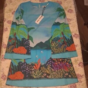 Celina Moon Aqua Blue Dress